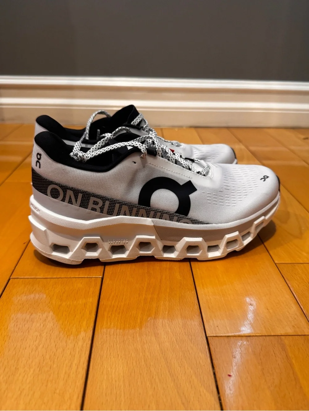 On Running Cloudmonster White/Black Running Shoes